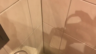 Минет в туалете от красивой девки